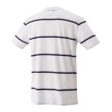 Yonex Sport-Tshirt Crew Neck Small Stripes 2023 weiss/lila Herren